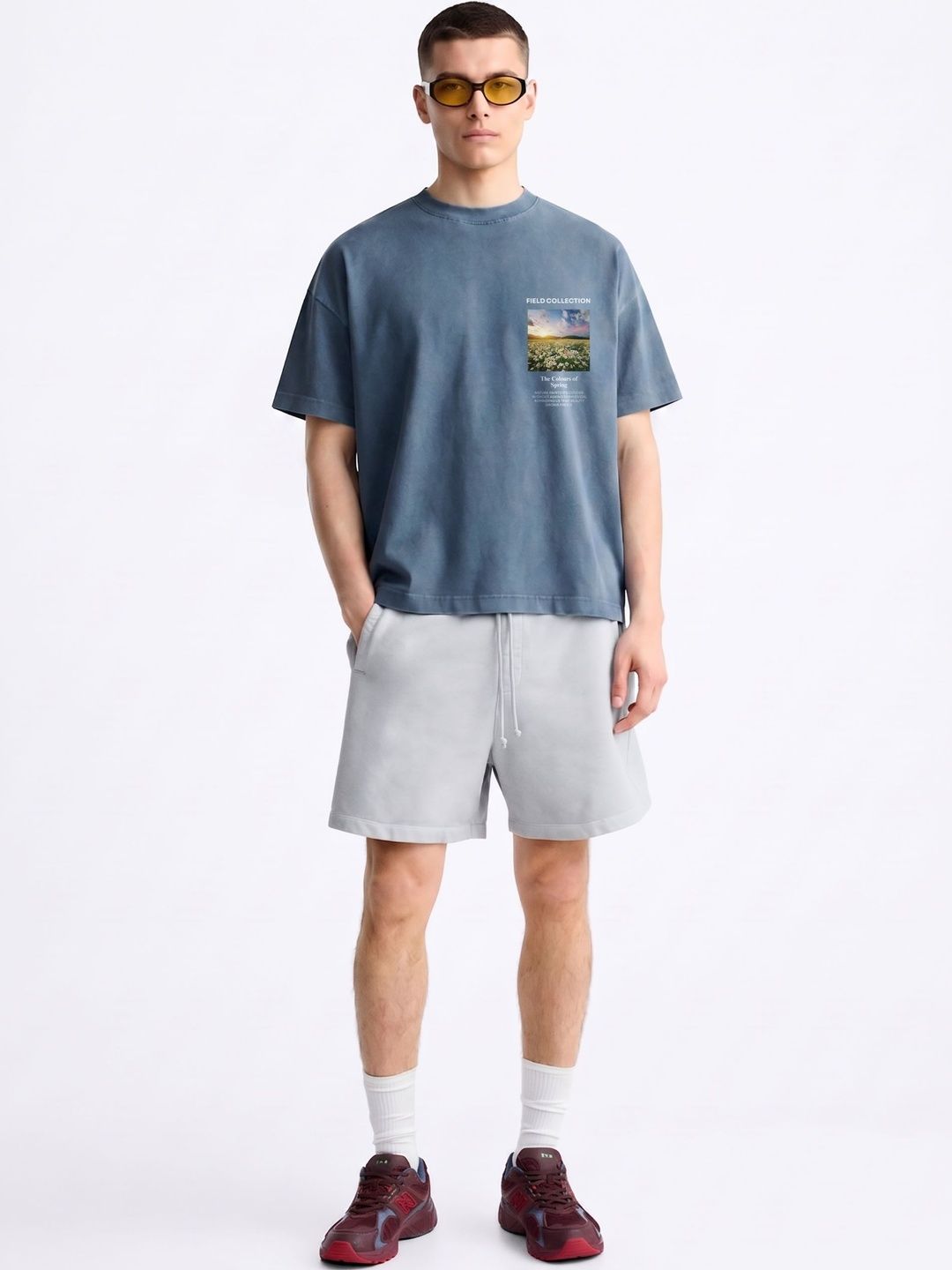 MISCHIEF MONKEY Men Printed Drop-Shoulder Sleeves T-shirt