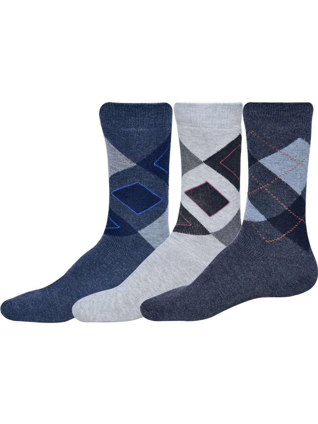 GARUN Men Pack of 3 Patterned Calf Length Socks