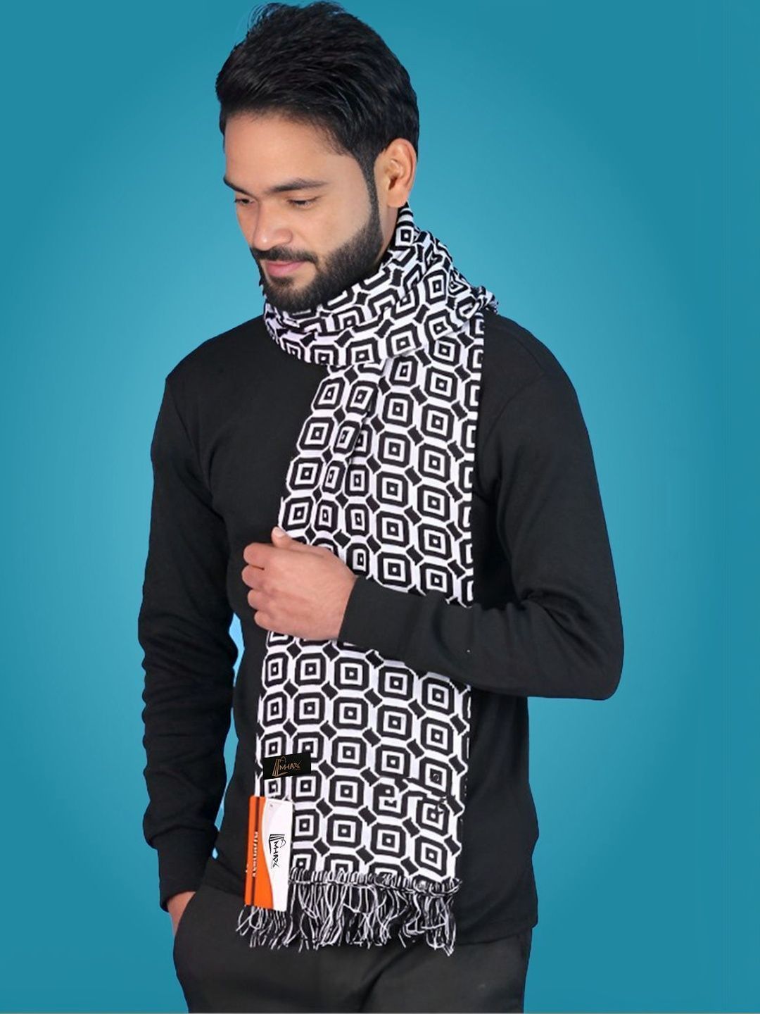 MHAX Men Patterned Merino Wool Mufflers