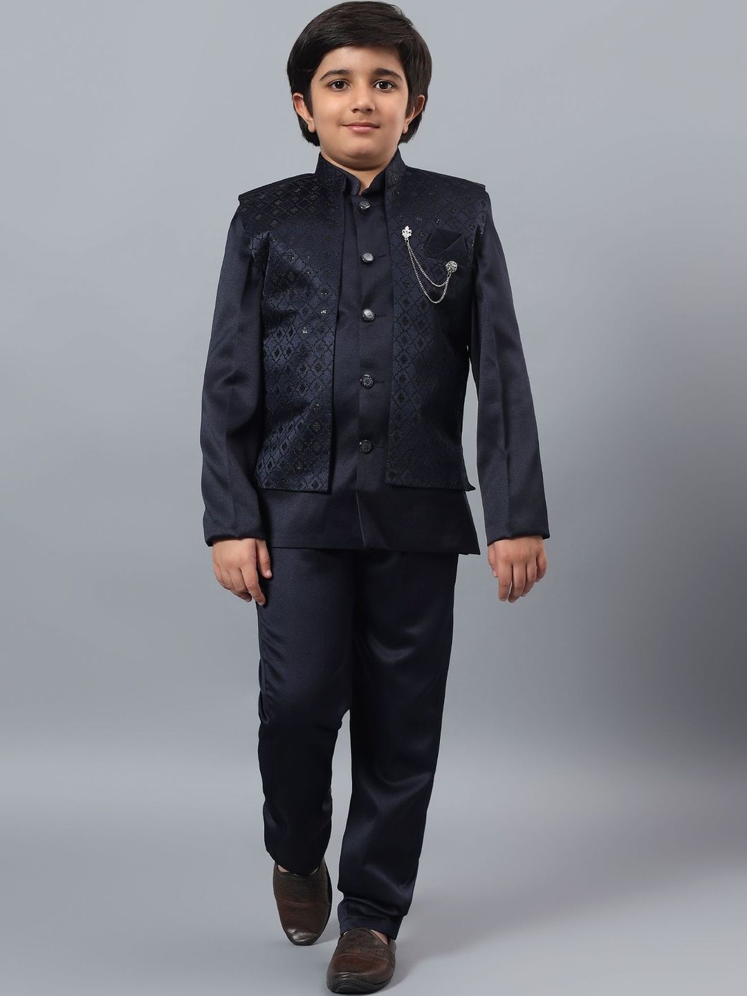 KALINI Boys Embellished Indo-Western Sherwani Set