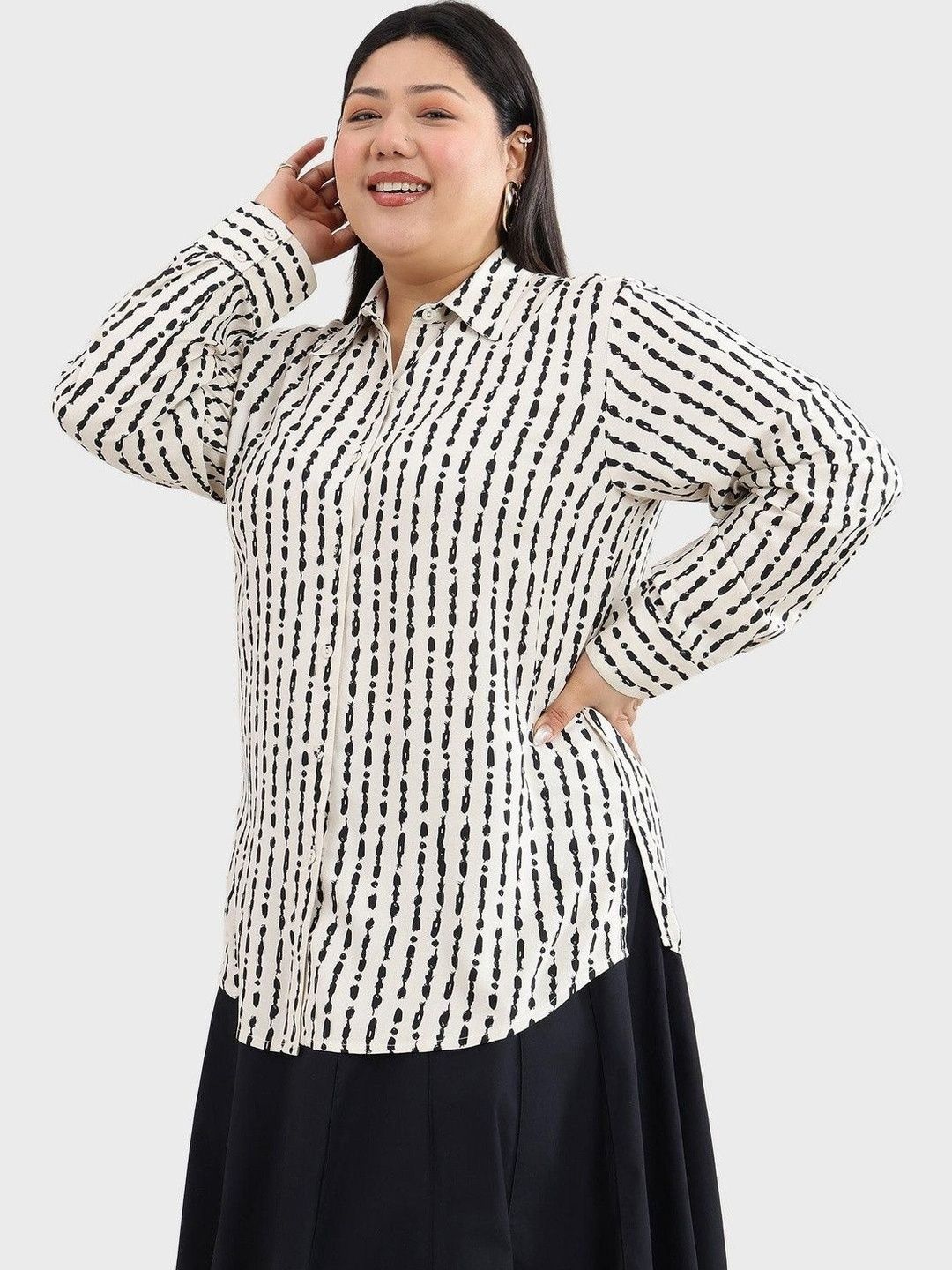 Casual Shirt Virgio Women Women Relaxed Printed Casual Plus Size Shirt