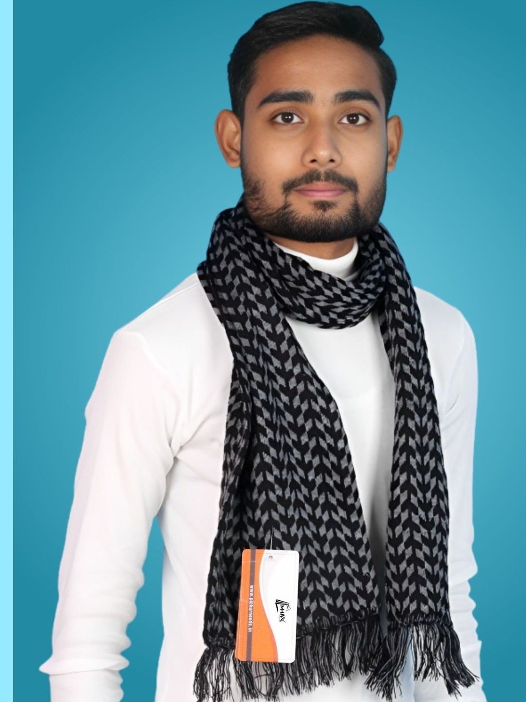 MHAX Men Patterned Merino Wool Mufflers