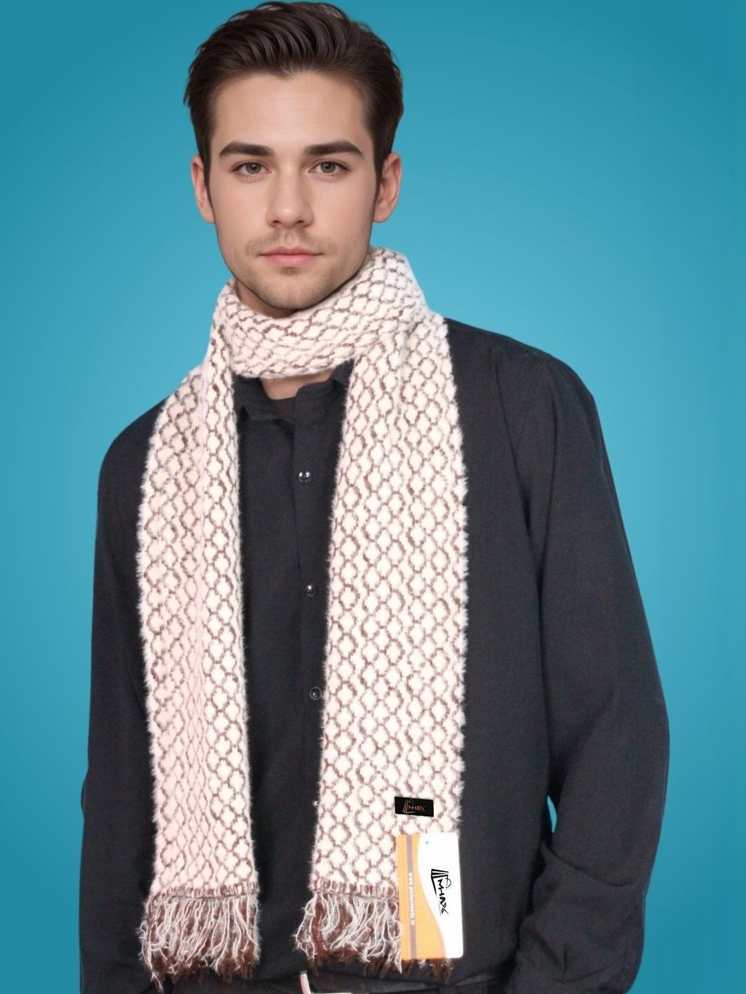 MHAX Men Patterned Merino Wool Mufflers