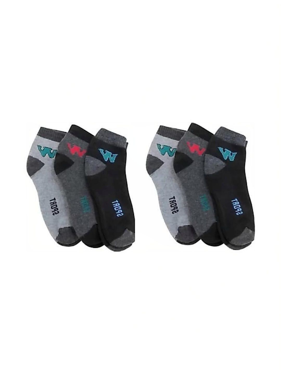 VIPUN Men Pack of 6 Cotton Patterned Ankle Length Socks