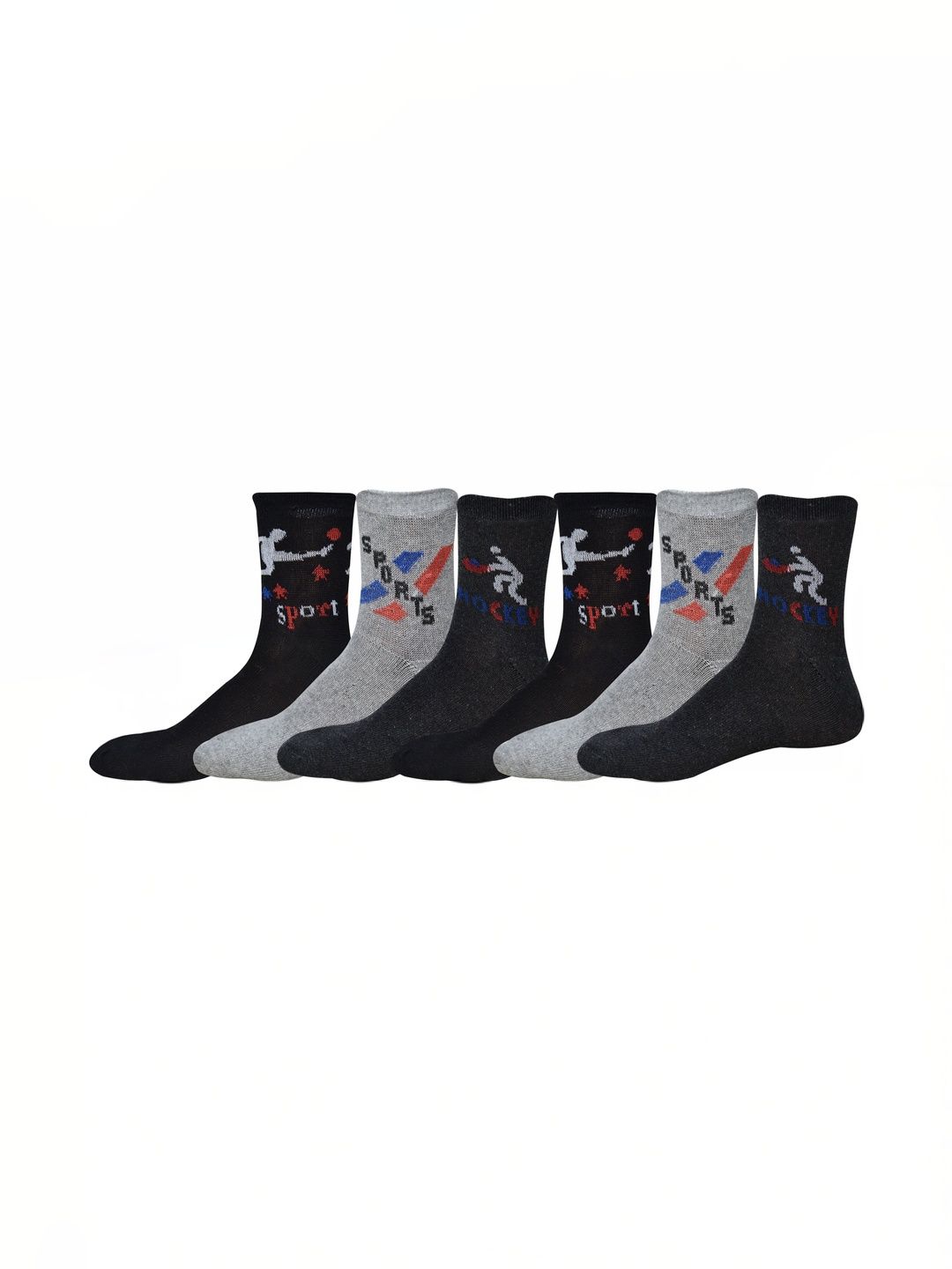 VIPUN Men Pack of 6 Cotton Patterned Calf Length Socks