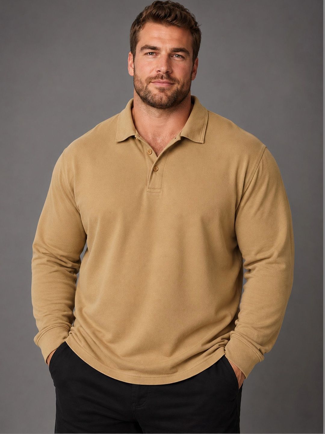 The Roadster Lifestyle Co Pure Cotton Polo Collar Oversized Tshirt