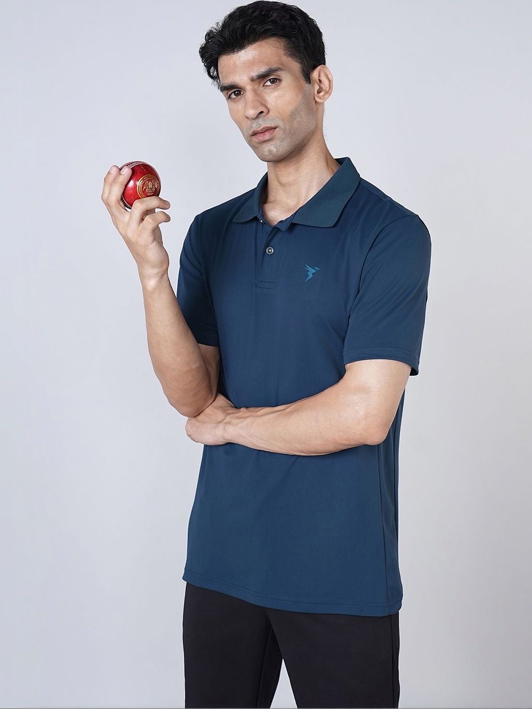 Technosport Men Polo Collar Pockets Slim Fit T-shirt