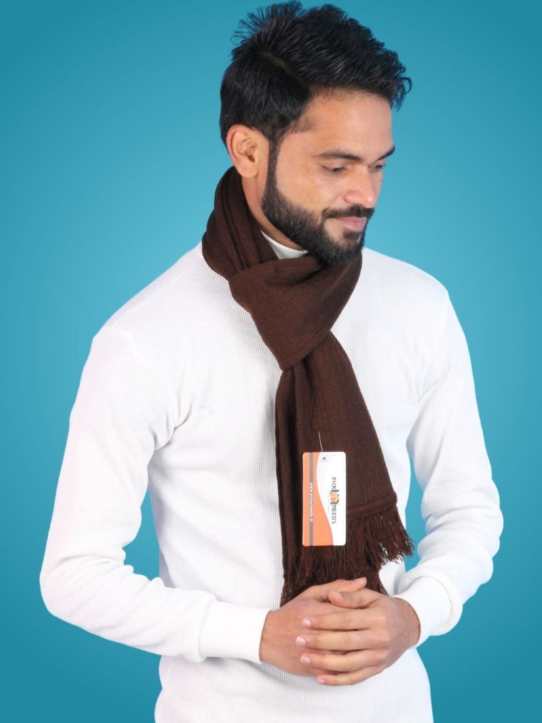 MHAX Men Ribbed Merino Wool Mufflers