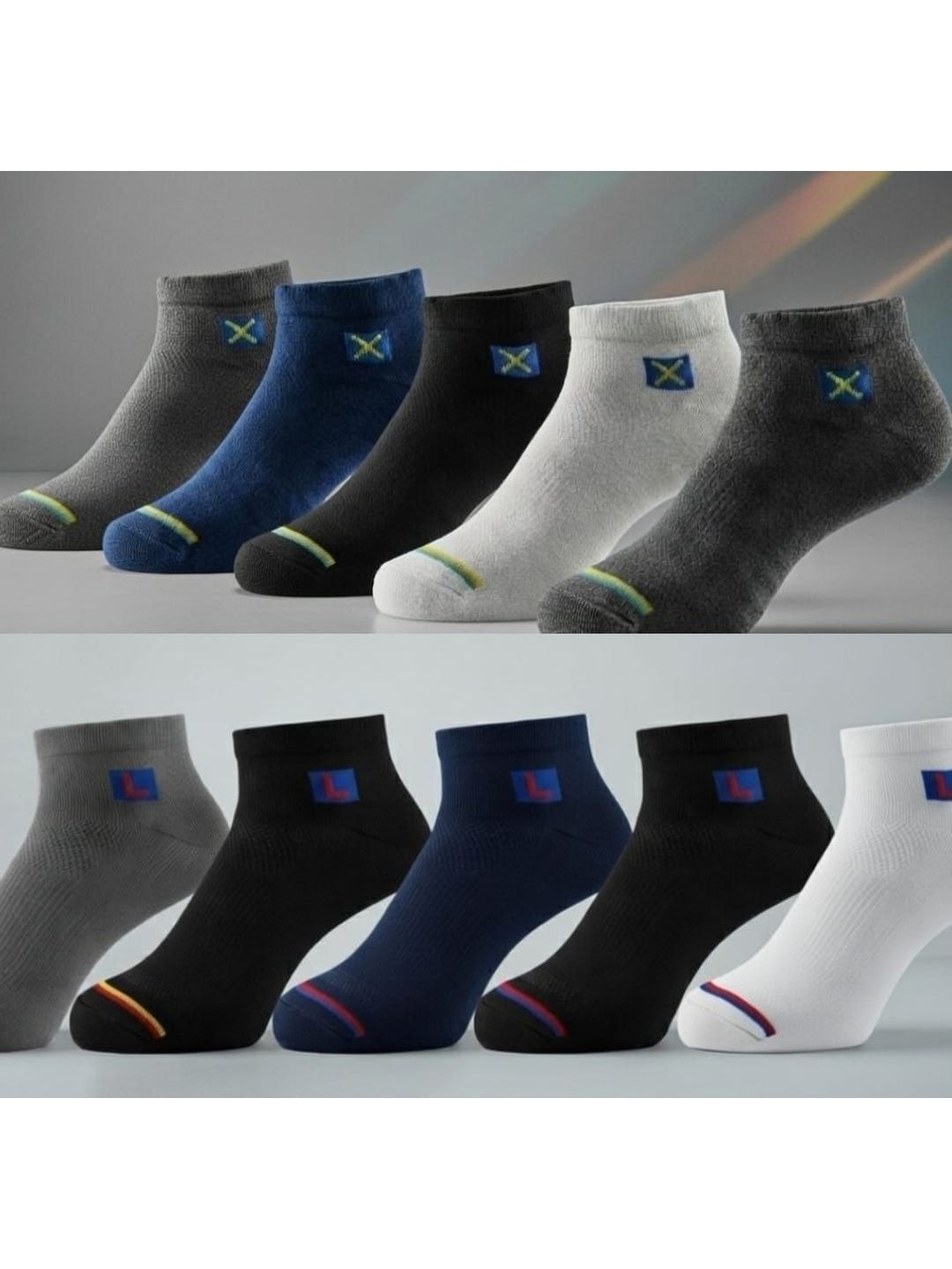 GARUN Men Pack of 10 Cotton Ankle Length Socks