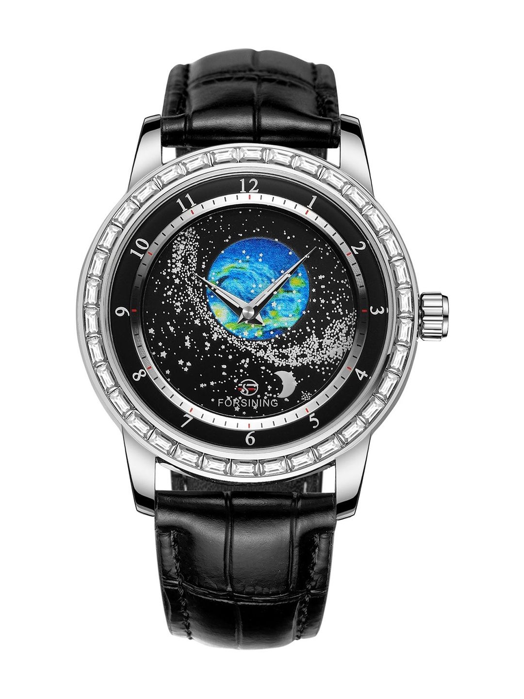 FORSINING FORSINING Men Printed Dial & Leather Straps Analogue Multi Function Watch