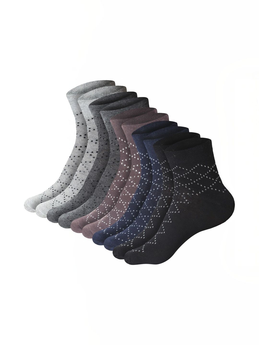 VIPUN Men Pack of 5 Cotton Patterned Ankle Length Socks