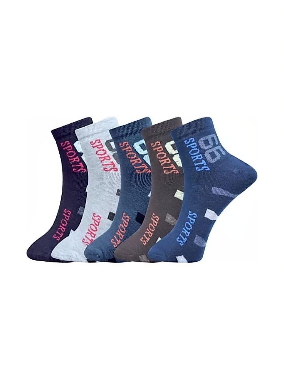 VIPUN Men Pack of 5 Cotton Patterned Ankle Length Socks