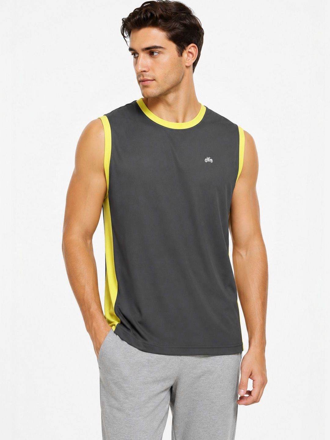 Raves Men Colourblocked Dri-FIT Tank