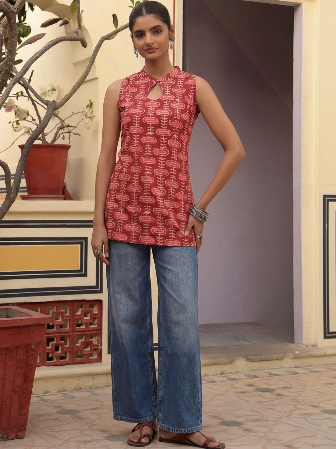 anayna Printed Pure Cotton Kurti