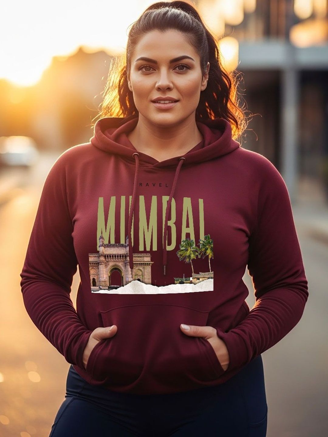 Moda Rapido Women Printed Hooded Sweatshirt
