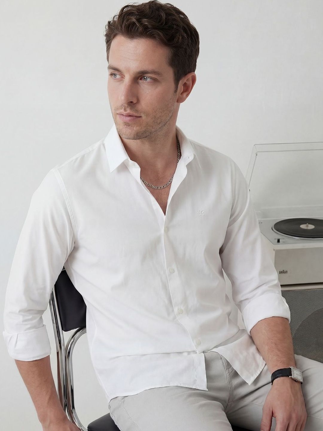 WROGN Men Slim Fit Casual Shirt
