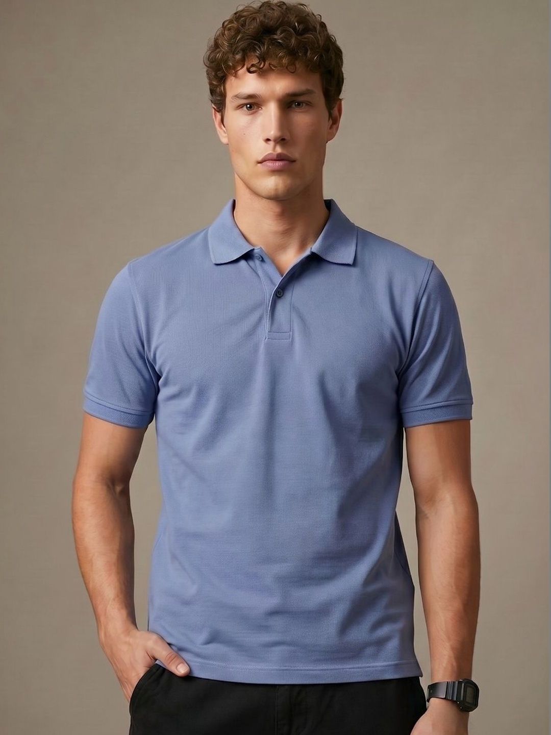 glitchez Men Polo Collar T-shirt