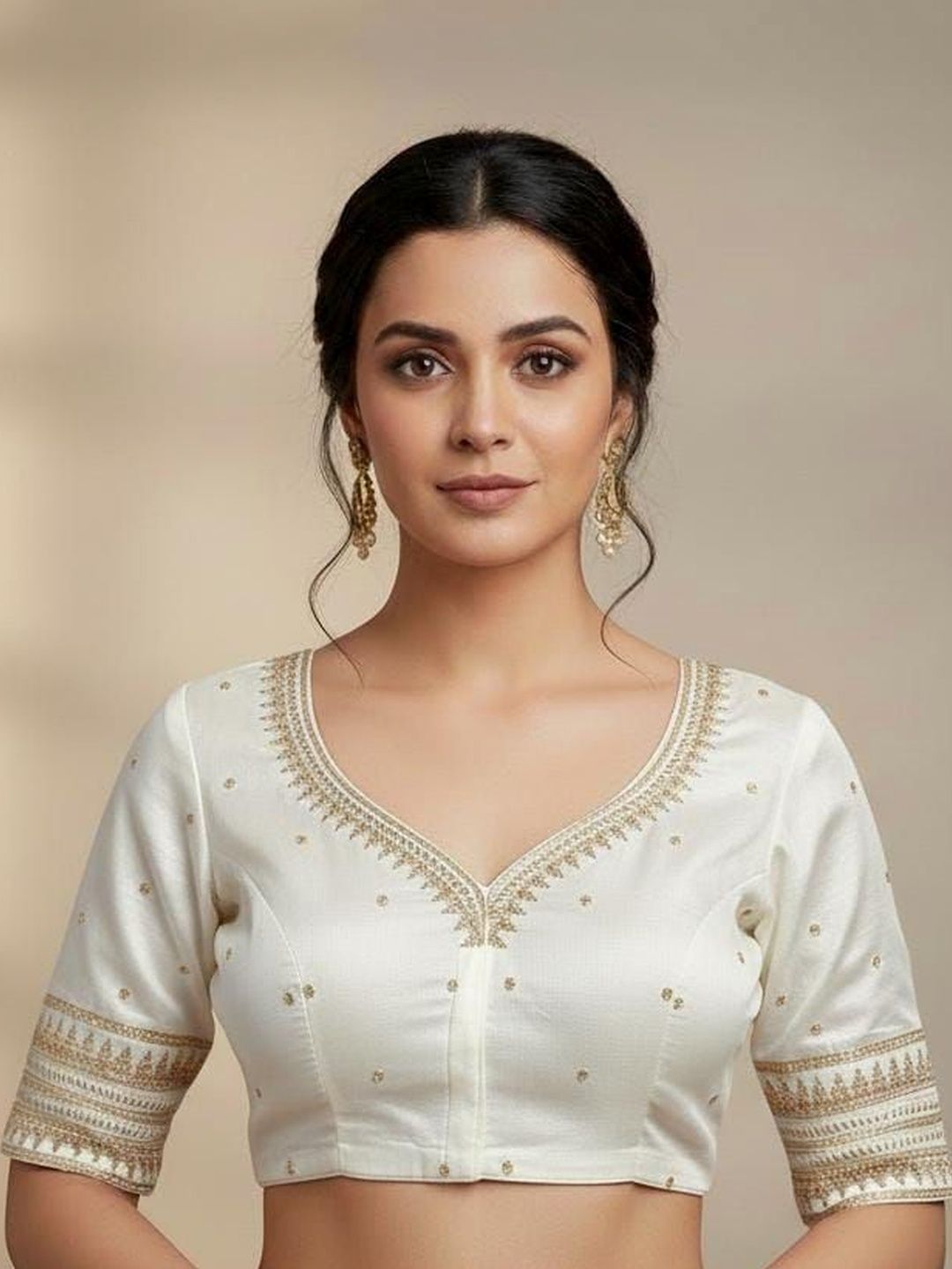 Apexaura Silk Embellished Zari Saree Blouse