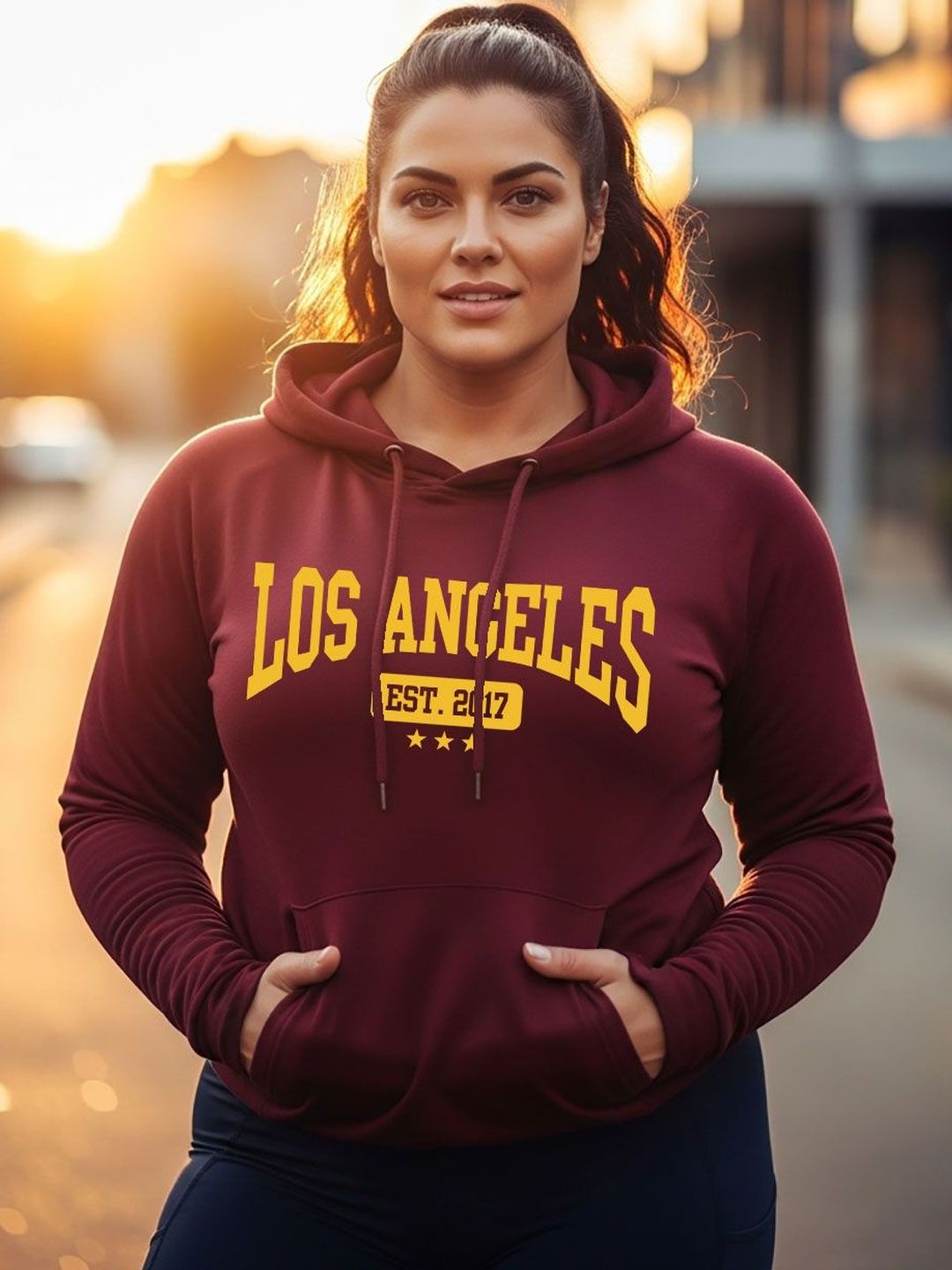 Moda Rapido Women Printed Hooded Sweatshirt