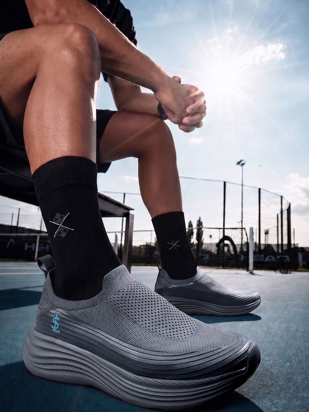 LOUIS STITCH Mens Graphite Grey RISE X Ultra Lightweight Athleisure Slip On Shoes