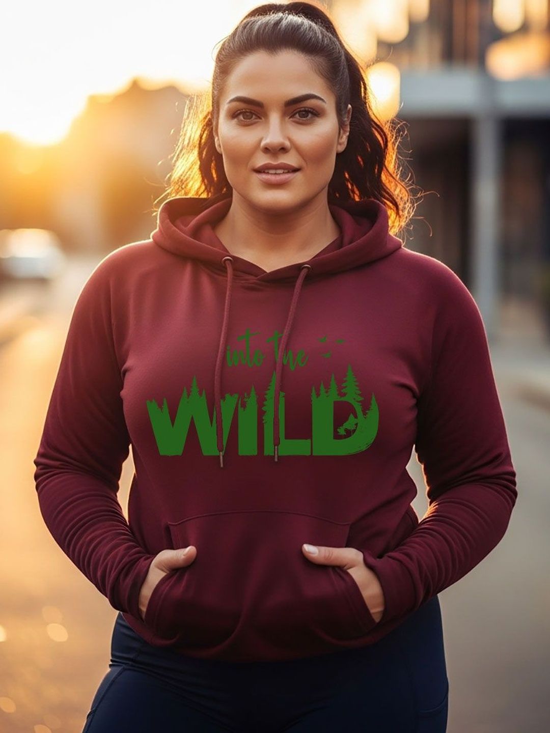 Moda Rapido Women Printed Hooded Sweatshirt