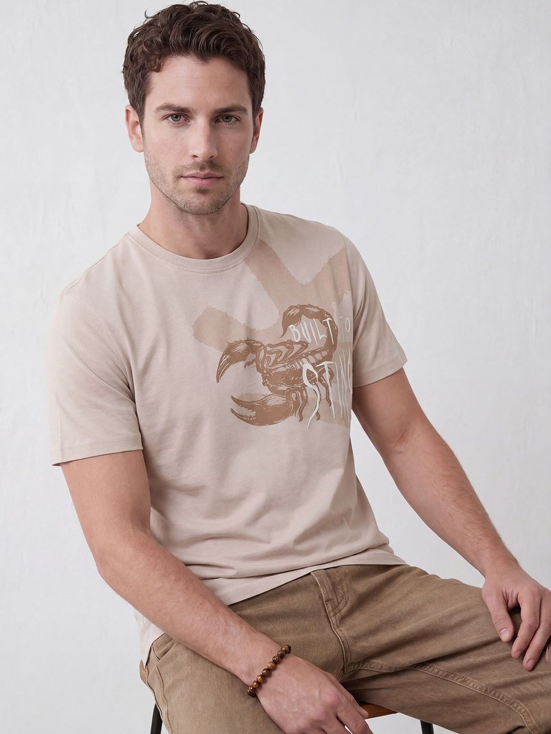 WROGN Men Printed Slim Fit T-shirt