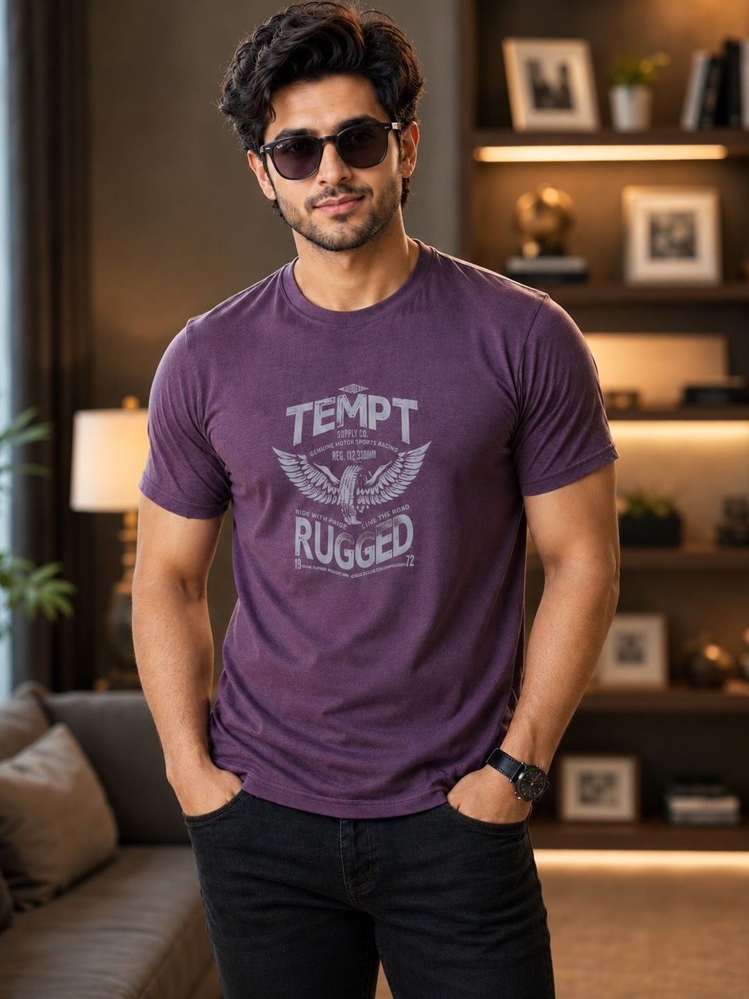 OCCULT Men Printed Pure Cotton T-shirt