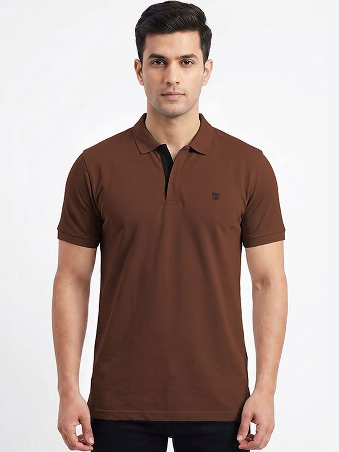 Plugin Men Polo Collar Pockets T-shirt
