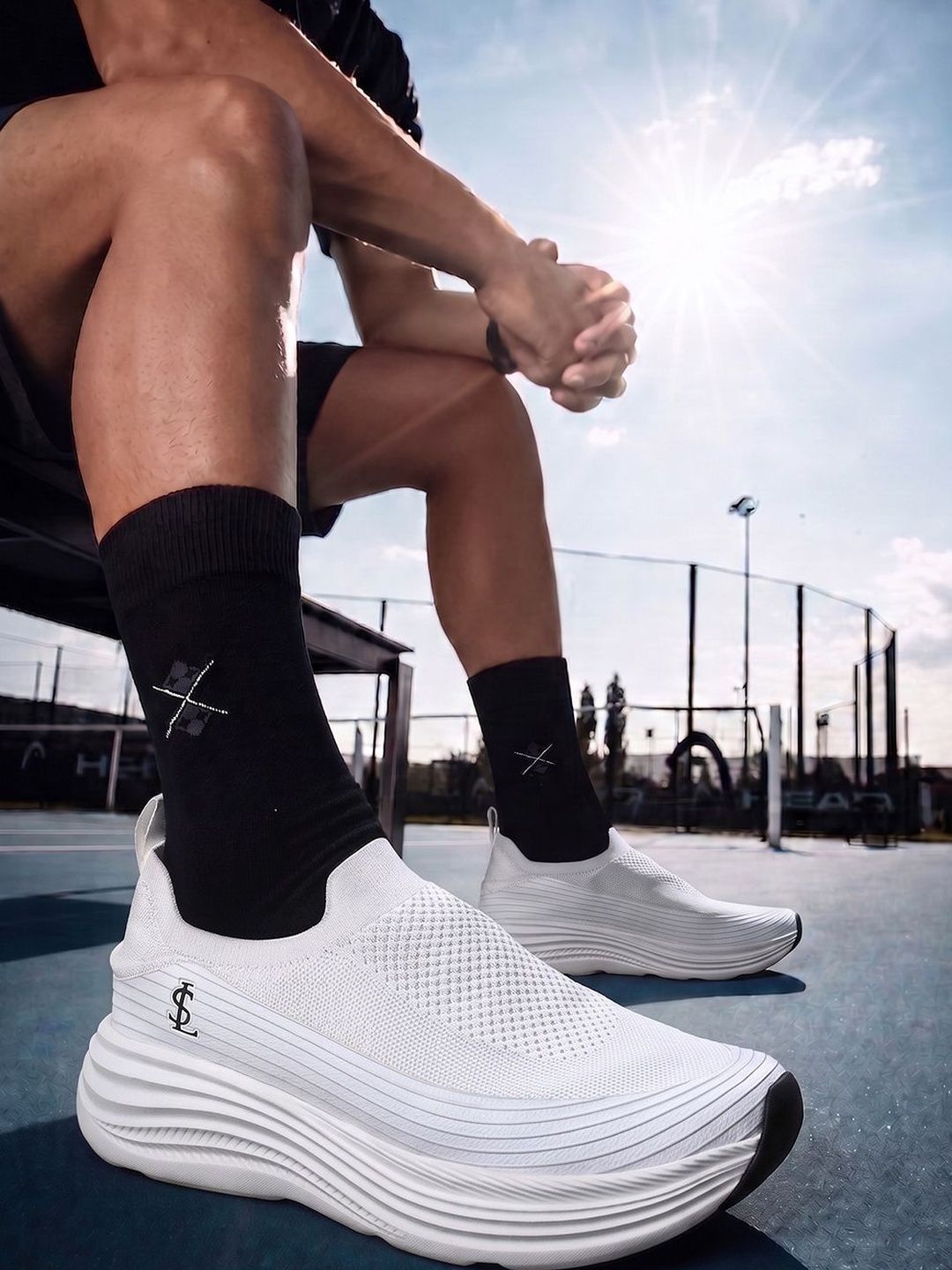 LOUIS STITCH Mens Cosmic White RISE X Ultra Lightweight Athleisure Slip On Shoes