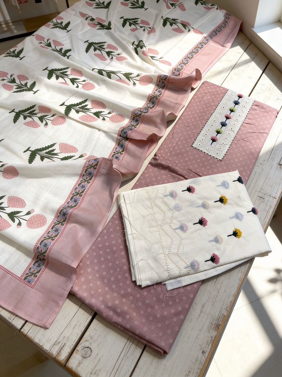 SILKORA Printed Pure Cotton Unstitched Dress Material