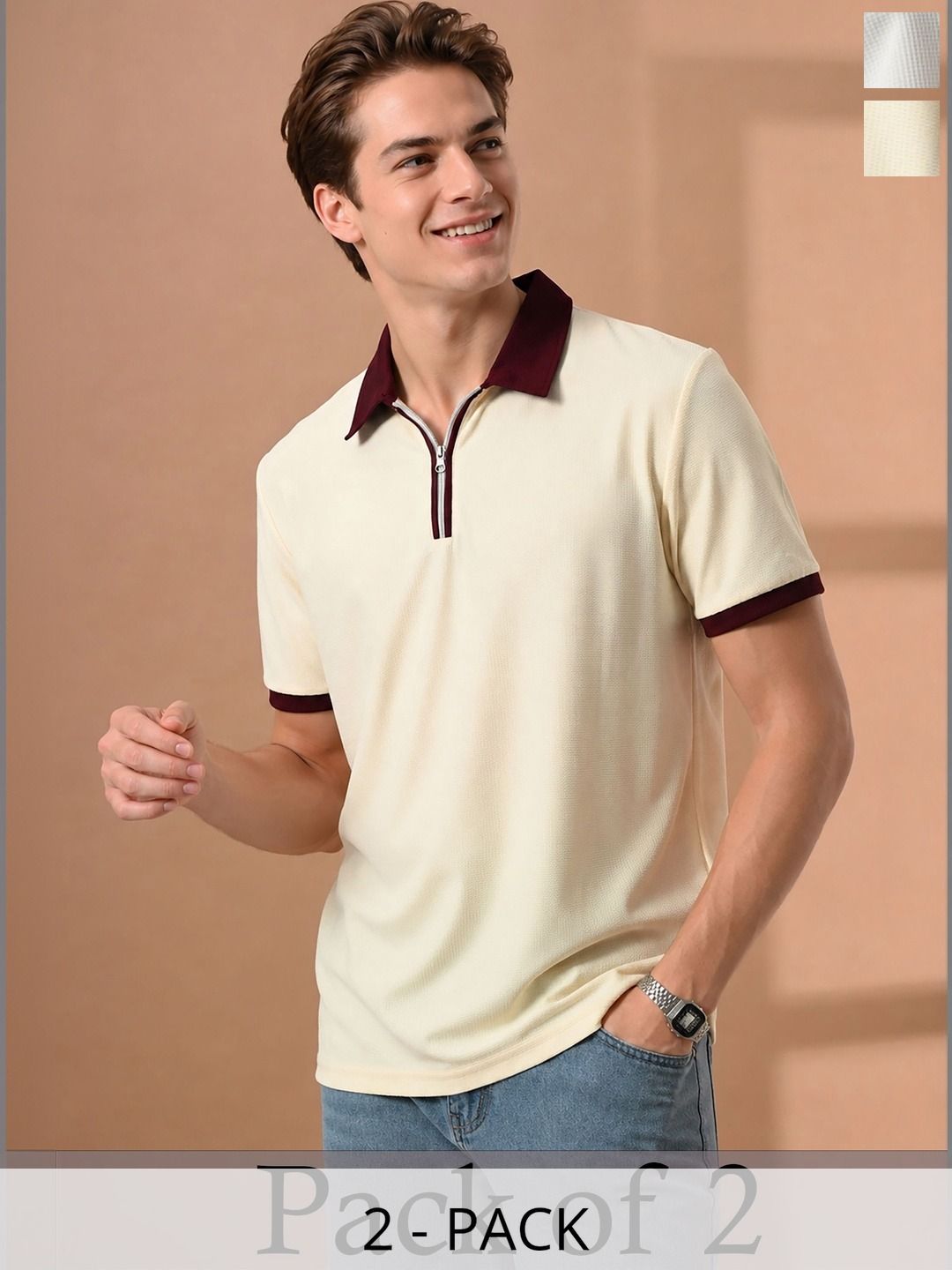 MaverIQ Men 2 Polo Collar T-shirt