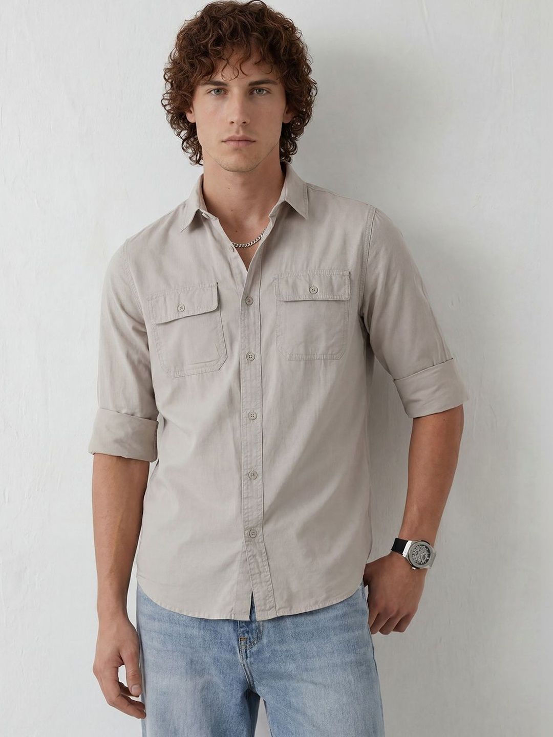 WROGN Men Slim Fit Casual Shirt