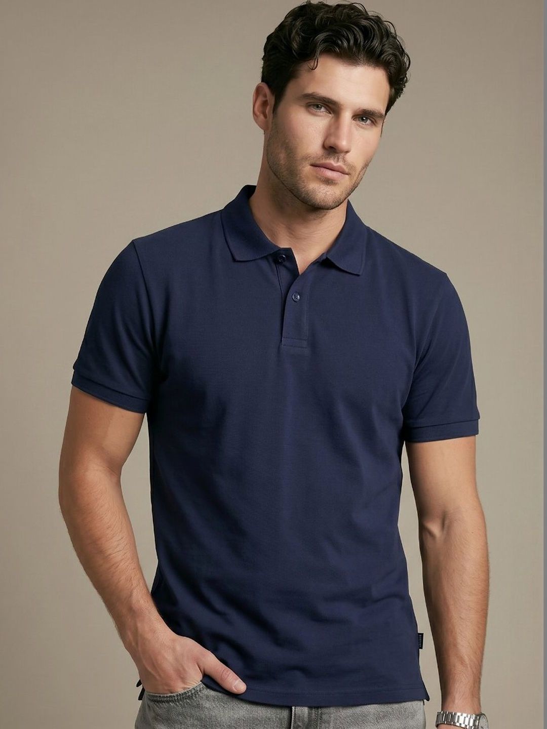 glitchez Men Polo Collar T-shirt