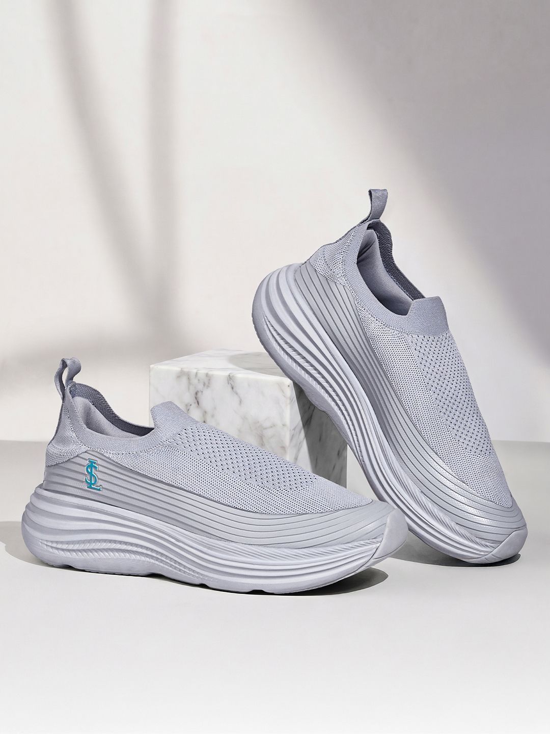 LOUIS STITCH Mens Storm Grey RISE X Ultra Lightweight Athleisure Slip On Shoes