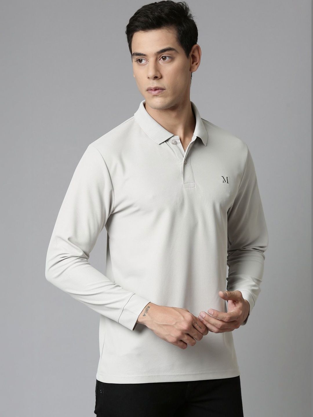 MAXZONE Men Brand Logo Polo Collar T-shirt