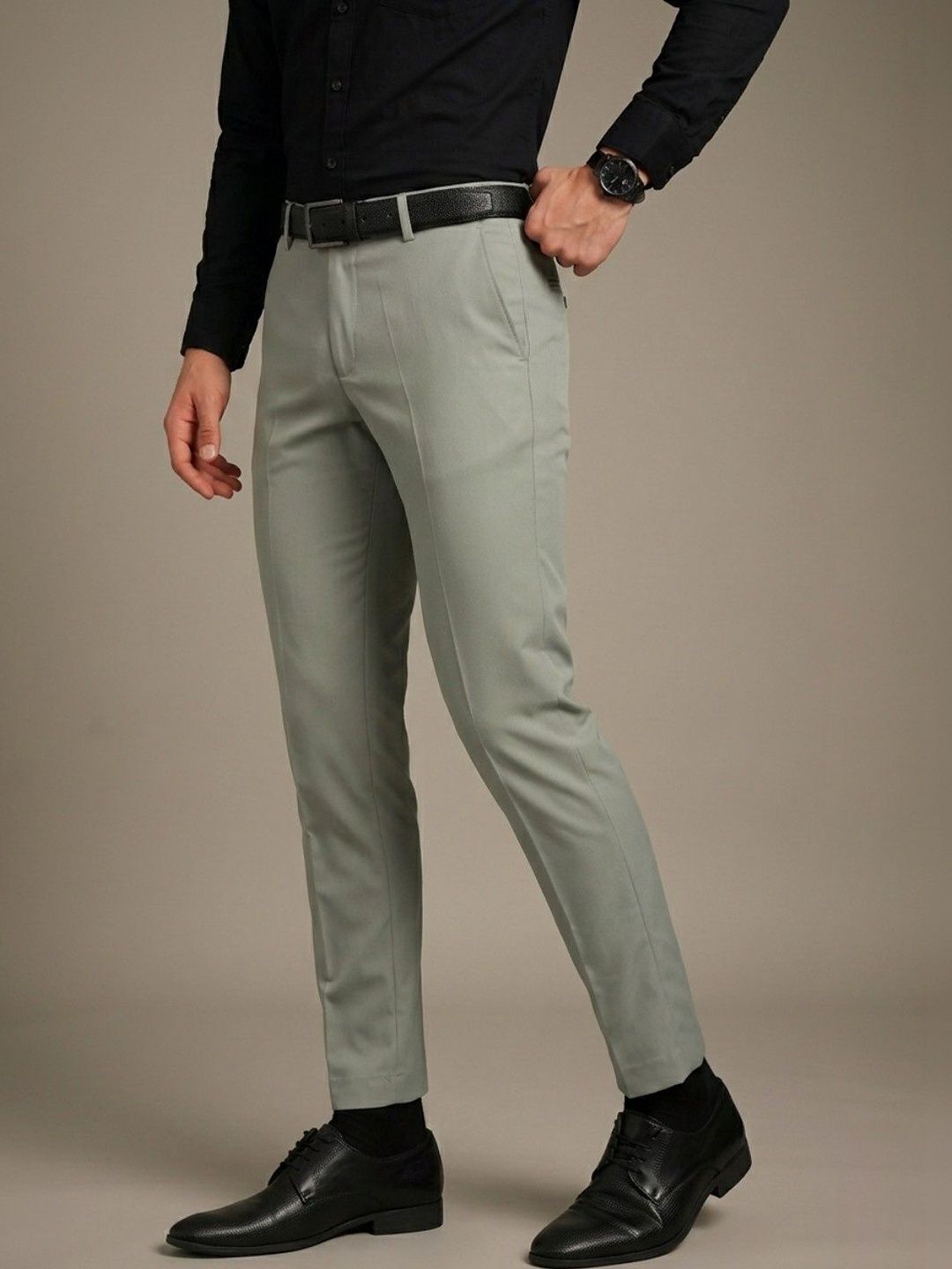 glitchez Men Slim Fit Formal Trousers