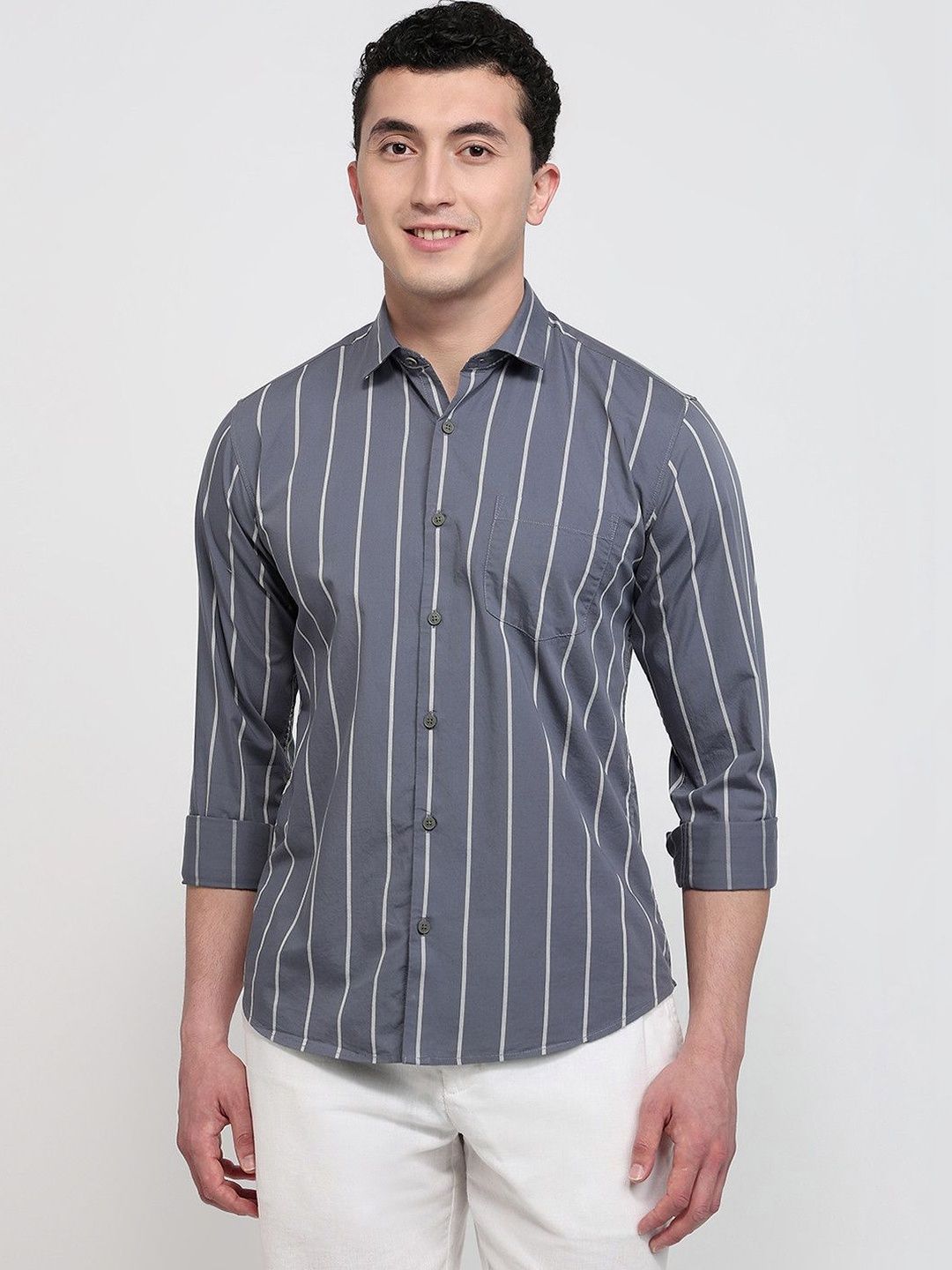 Park Avenue Men Slim Fit Striped Casual Shirt