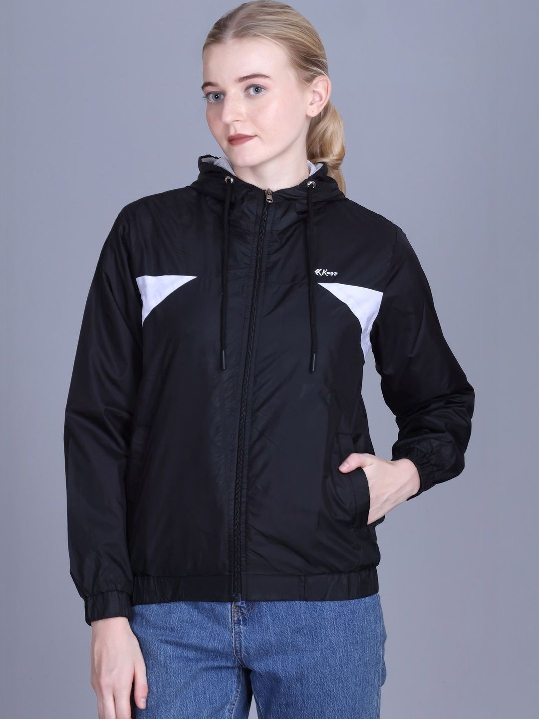 SHAKTIAURA Women Colourblocked Lightweight Outdoor Woven Jacket