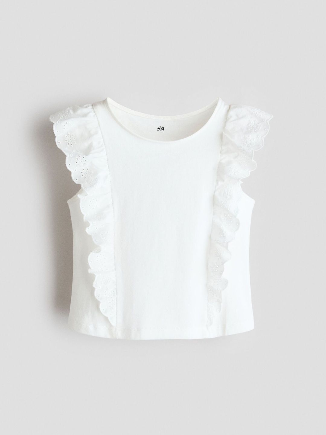 H&M Frill-trimmed Cotton Top
