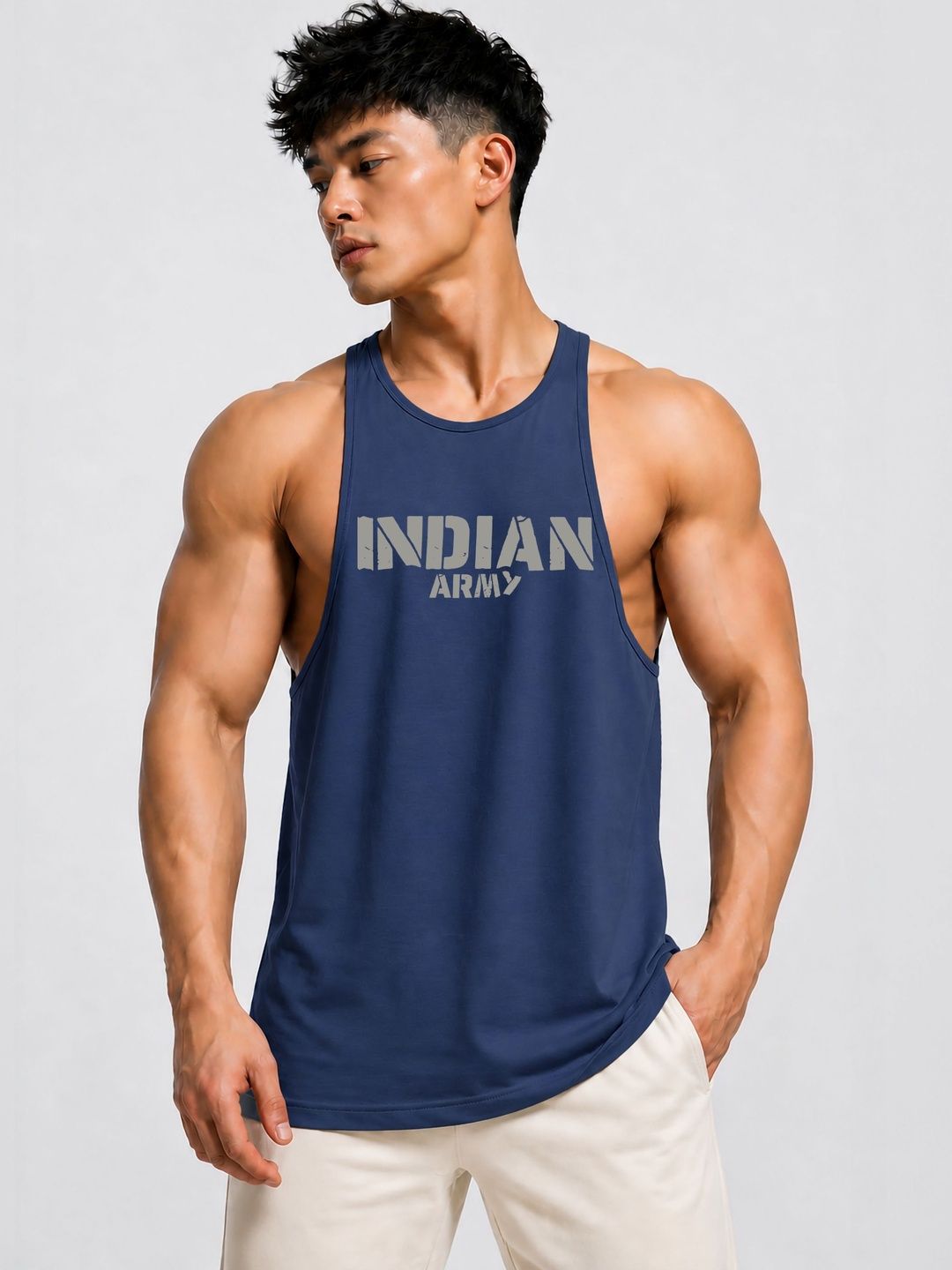 JUARI BE A GENTLEMAN Printed Cotton Gym Vest