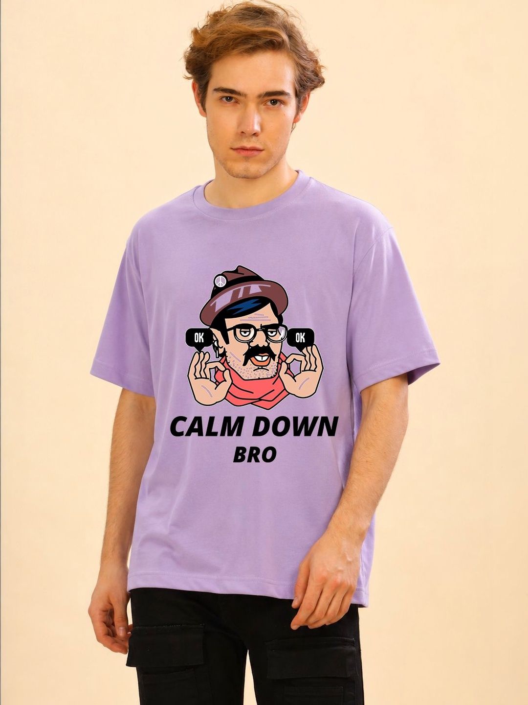FALTU.CO Men Printed Pure Cotton T-shirt