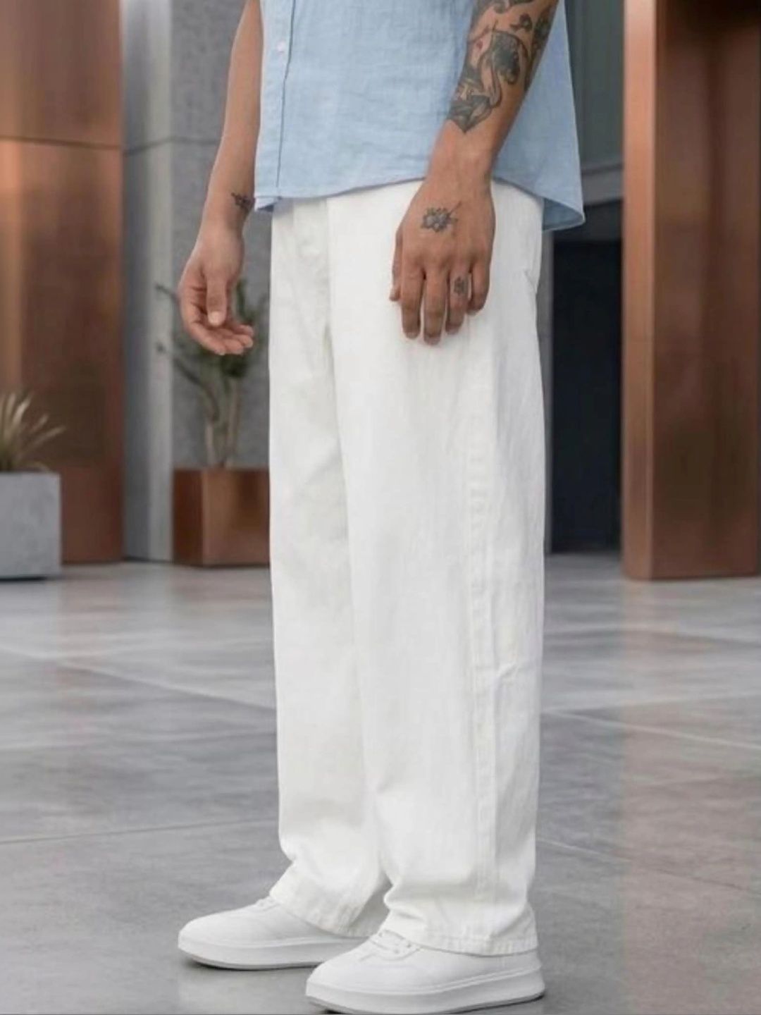 Moda Rapido Men Classic Wide Leg Mid-Rise Stretchable Jeans