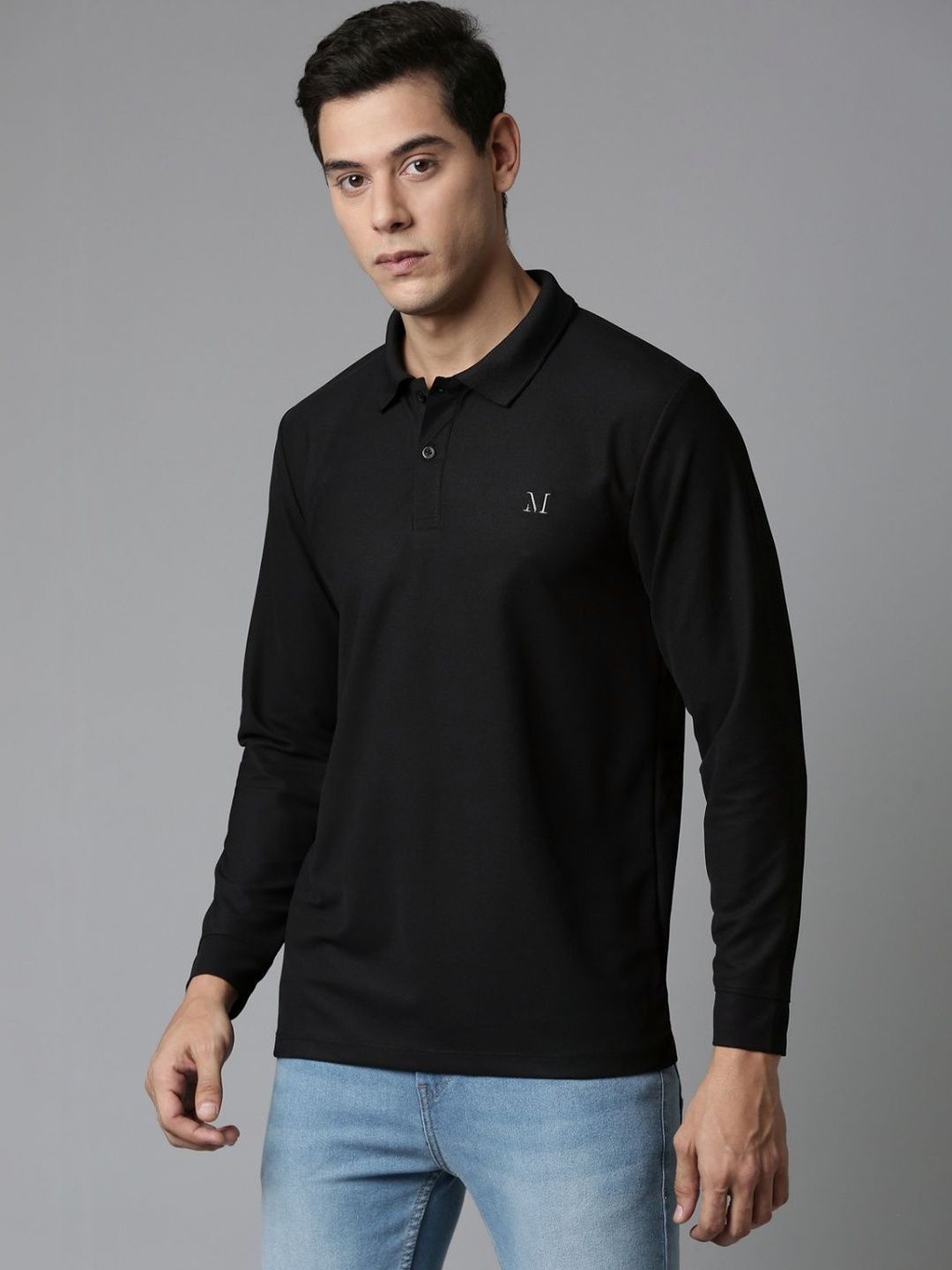 MAXZONE Men Brand Logo Polo Collar T-shirt