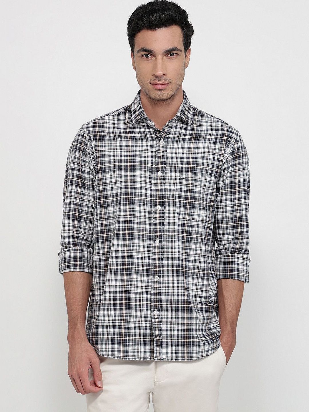 ColorPlus ColorPlus Men Checked Cotton Casual Shirt