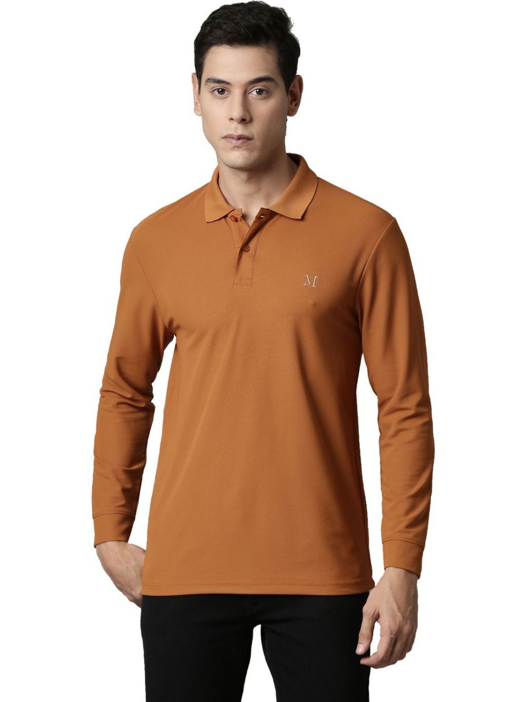 MAXZONE Men Brand Logo Polo Collar T-shirt