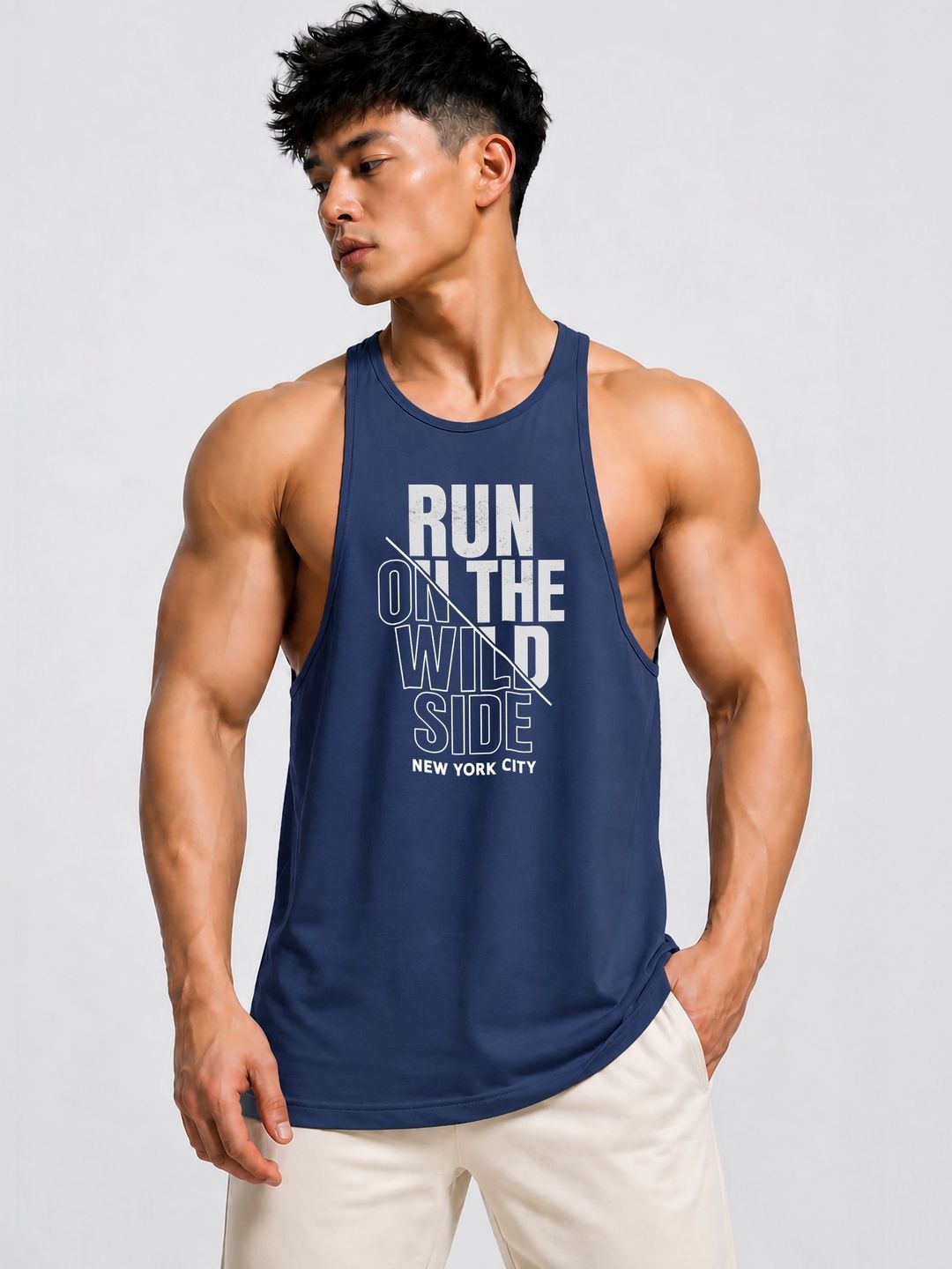 JUARI BE A GENTLEMAN Printed Cotton Gym Vest