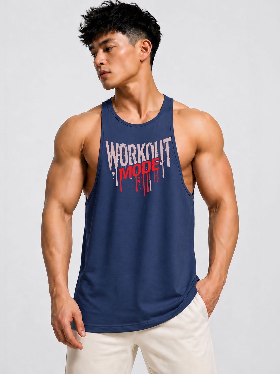 JUARI BE A GENTLEMAN Printed Cotton Gym Vest