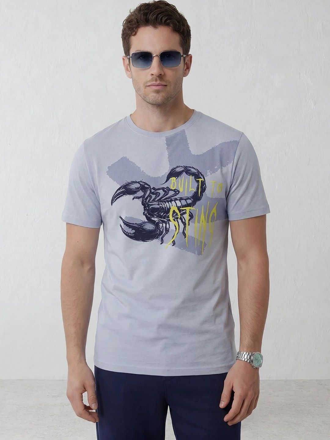 WROGN Men Printed Slim Fit T-shirt