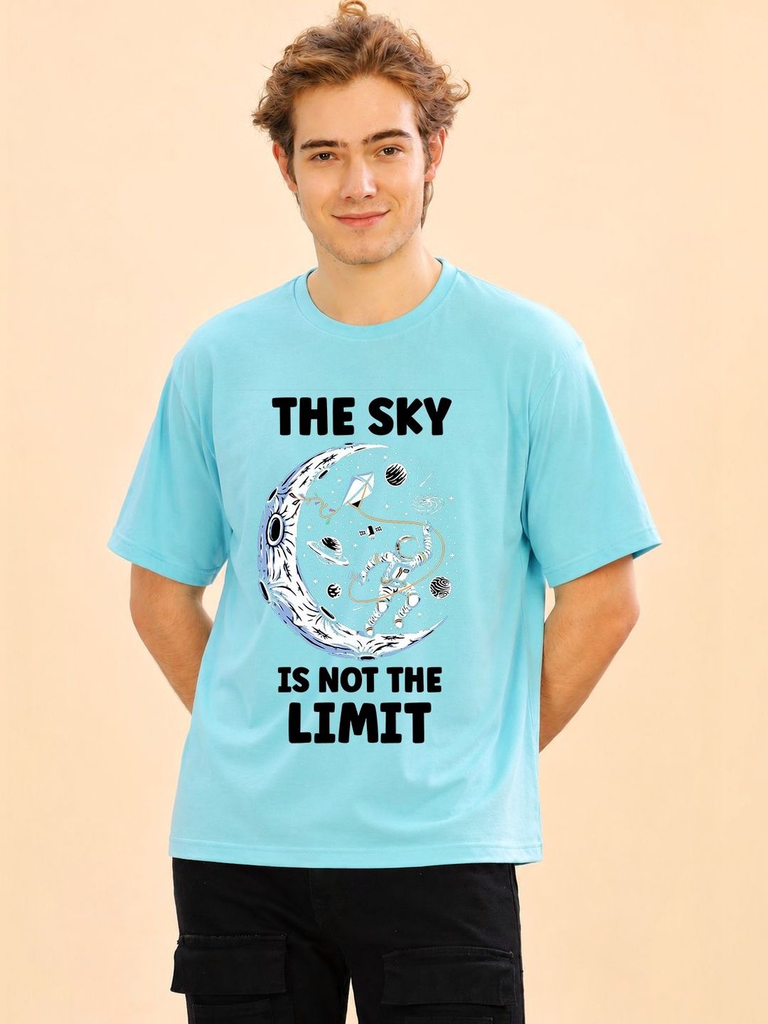 FALTU.CO Men Graphic Printed Pure Cotton Oversized T-shirt