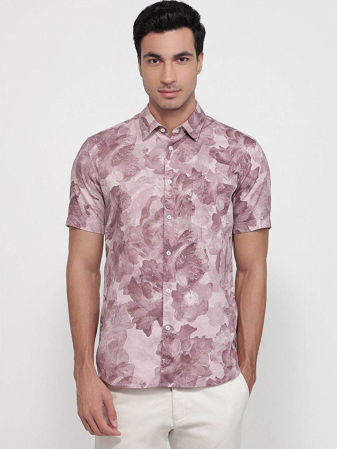 Parx Men Slim Fit Floral Printed Casual Shirt